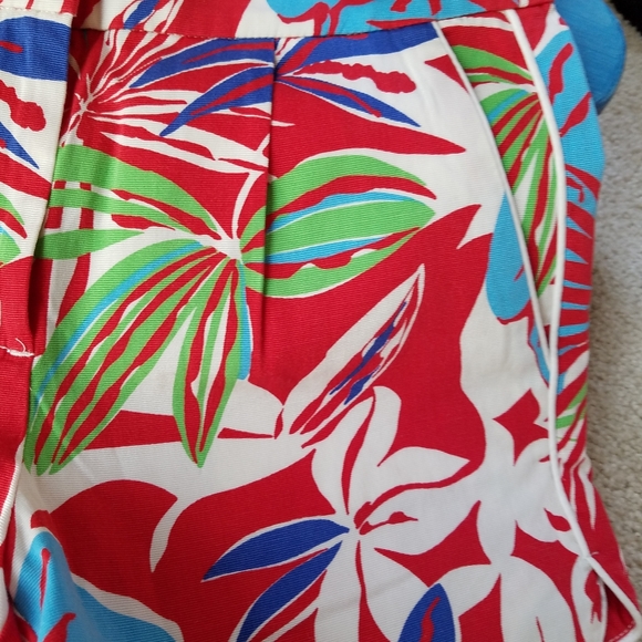 J Crew High Waist Vibrant Tropical Print Cotton Shorts Dolphin Hemline Sz 0 NWT - Picture 13 of 16